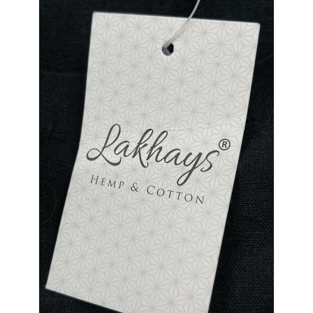 NWT Lakhays Overalls Black Cotton Hemp Lagenlook Boho Size Large - Picture 9 of 10
